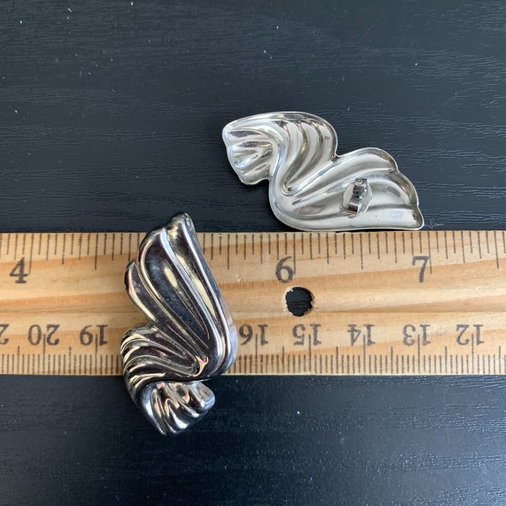 Silver Ribbon Earrings - Picture 3 of 3